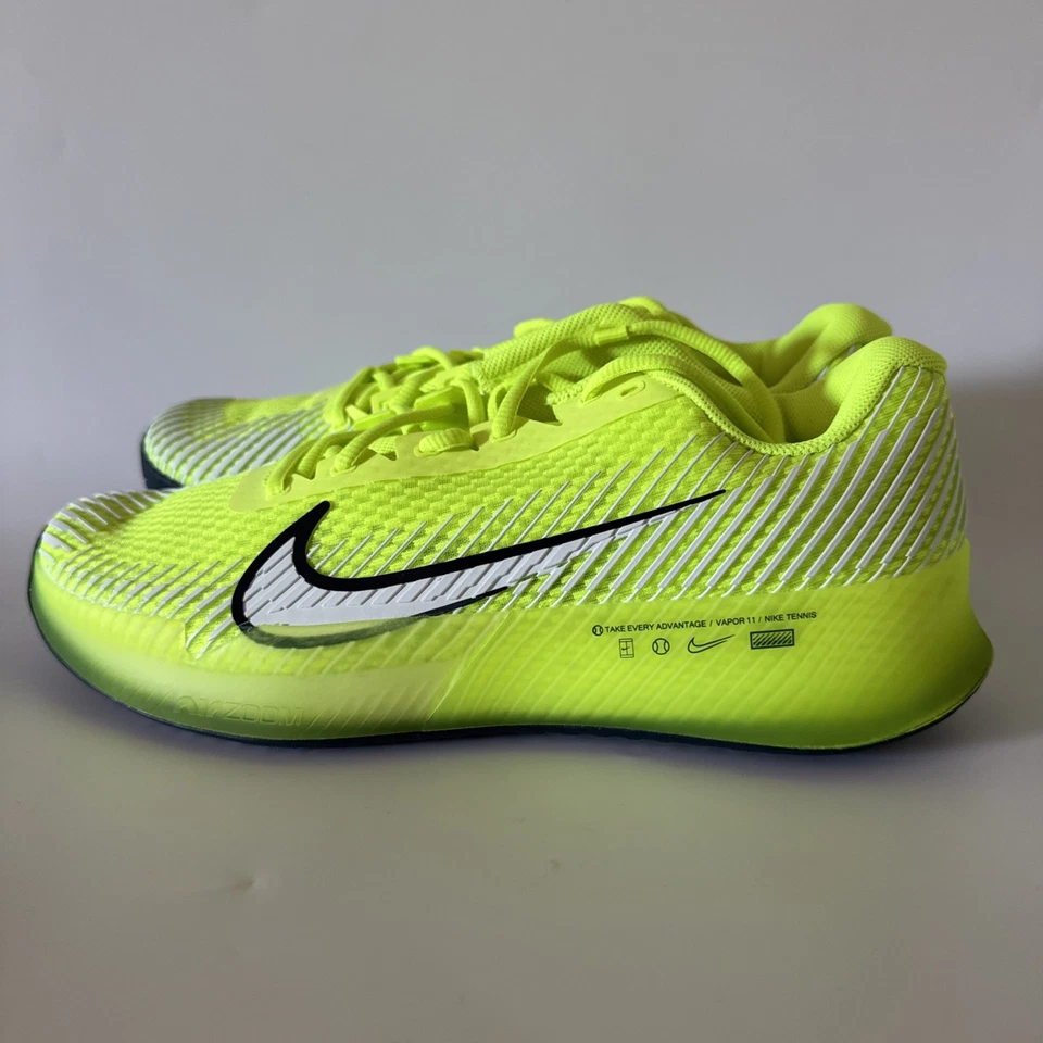 NikeCourt Mens 10 Air Zoom Vapor 11 Hard Court Tennis Shoes Volt/Navy DR6966-700 - Image 3 of 4