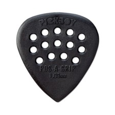 Pickboy PB37P100 Pos-A-Grip Guitar Picks, Black, Carbon/Nylon, 10 Picks