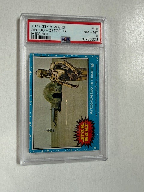 1977 Star Wars Topps #18 Series 1 Blue Artoo-Detoo is Missing NM/MT PSA 8