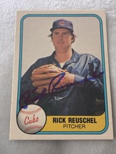 Rick Reuschel autographed 1981 Fleer baseball card.  #293.  Won 214 games.