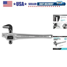 14-inch Heavy Duty Aluminum Offset Pipe Wrench, 2" Jaw Capacity, Adjustable P...
