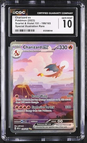 CGC 10 GEM MINT Charizard ex 2023 Scarlet & Violet 151 199/165 SIR Pokemon Card