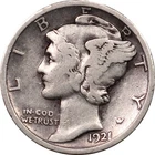 1921 Mercury Dime, Fine (F), Semi-Key Date, Nice Circulated Coin, Start 99c NR!