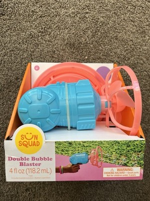 Sun Squad Double Bubble Blaster Battery Operated, 4 fl oz, Ages 3+