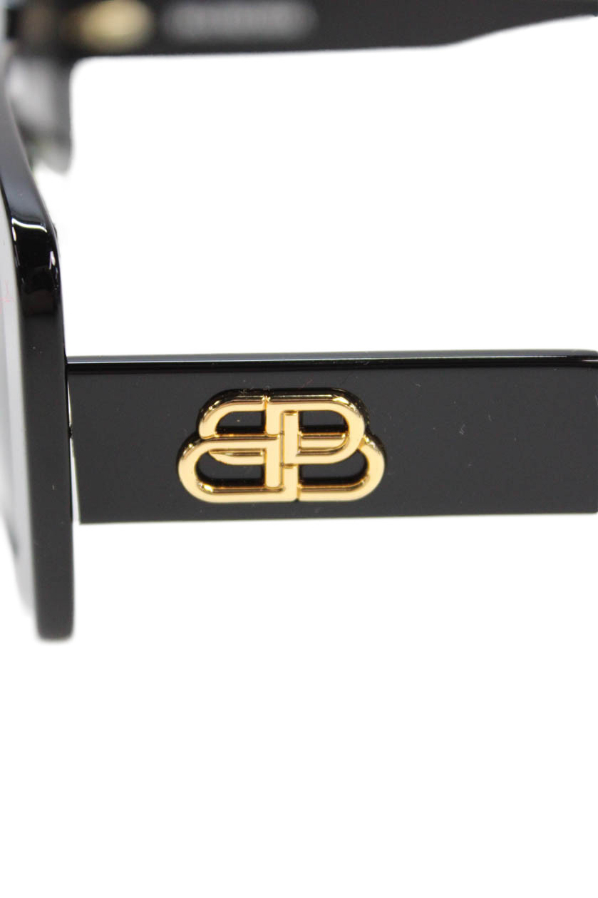 Balenciaga Womens Solid Rectangular Sunglasses Bl… - image 9