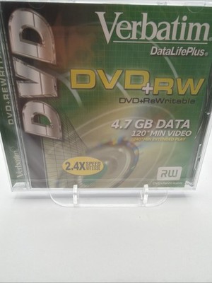 Verbatim Data Life Plus Rewritable DVD+RW 4.7GB 240 Minutes New Sealed