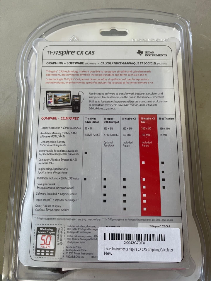 Texas Instruments Nspire CX CAS Graphing Calculator - Image 2 of 2