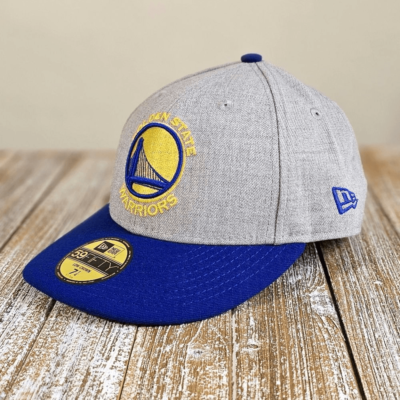 Golden State Warriors New Era Hat Cap Low Crown Grey Blue Gold 59FIFTY 7 3/8 GSW Golden State Warriors New Era Hat Cap Low Crown Grey Blue  main image 4