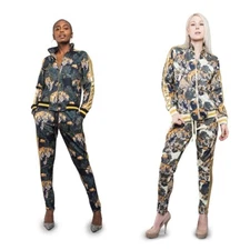 Women's Floral Tiger 2 Piece Tracksuit Set  Sweatshirts and Sweat Pants VL207EY 