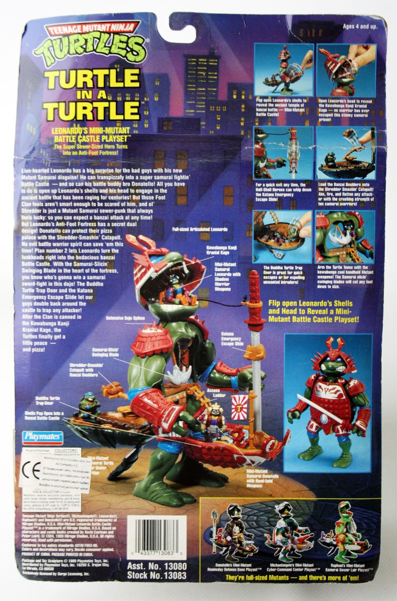 1995 NINJA TURTLES TURTLE IN A TURTLE LEONARDO'S MINI MUTANT