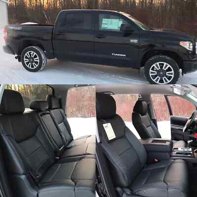 2014-2021 Tundra Crew Max SR5 TRD Black Leather Seat Covers Kit