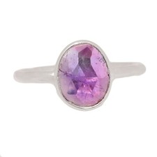 Natural Amethyst - African 925 Sterling Silver Ring Jewelry s.7 CR74977