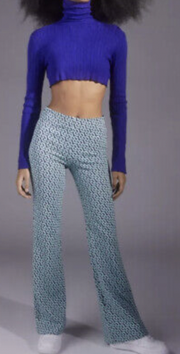 URBAN OUTFITTERS Pants UO Bryn Pull-On Flare Pant - XS/S - Womens -  Blue/Green | eBay