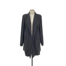 Eloquii Long Essential Blazer In Black Plus Size 14