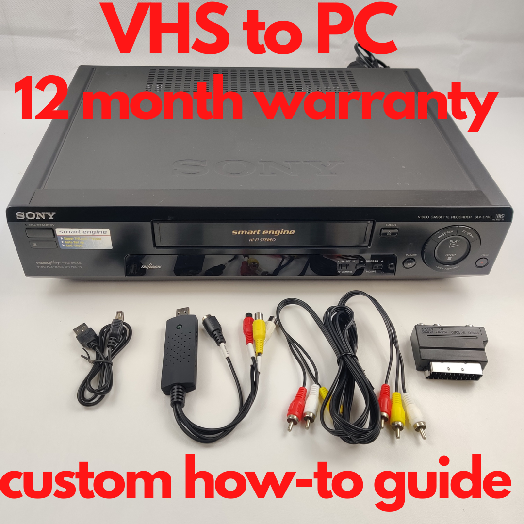 PREMIUM VHS Video Player Recorder Kit Copy VHS Tape To DVD, PC + VCR