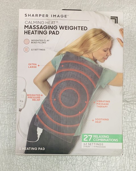sharper image massage weighted heating pad