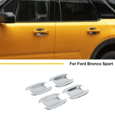 4x Side Door Handle Bowl Panel Cover Bezel for Ford Bronco Sport 21+ Chrome ABS