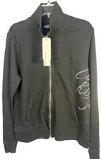 Calvin Klein Jeans Men's Sweatshirt Black Cotton Full Zip Jacket Size XL NWT