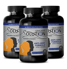 Produces Melanin Supplement - ANTI GRAY HAIR COMPLEX - 3 Bottle 180 Capsules