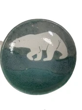Ceramic Dish Painted With Polar Bead.  Slightly Used But Has Not Markings.