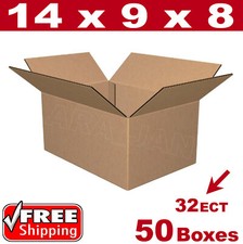 50 - 14x9x8 Cardboard Boxes Mailing Packing Shipping Box 32ECT Corrugated Carton