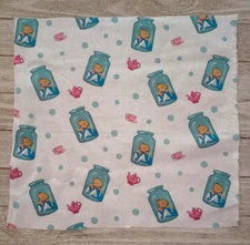 Alice in Wonderland Sewing Fabric Crafting Piece 11" X 10.5" New