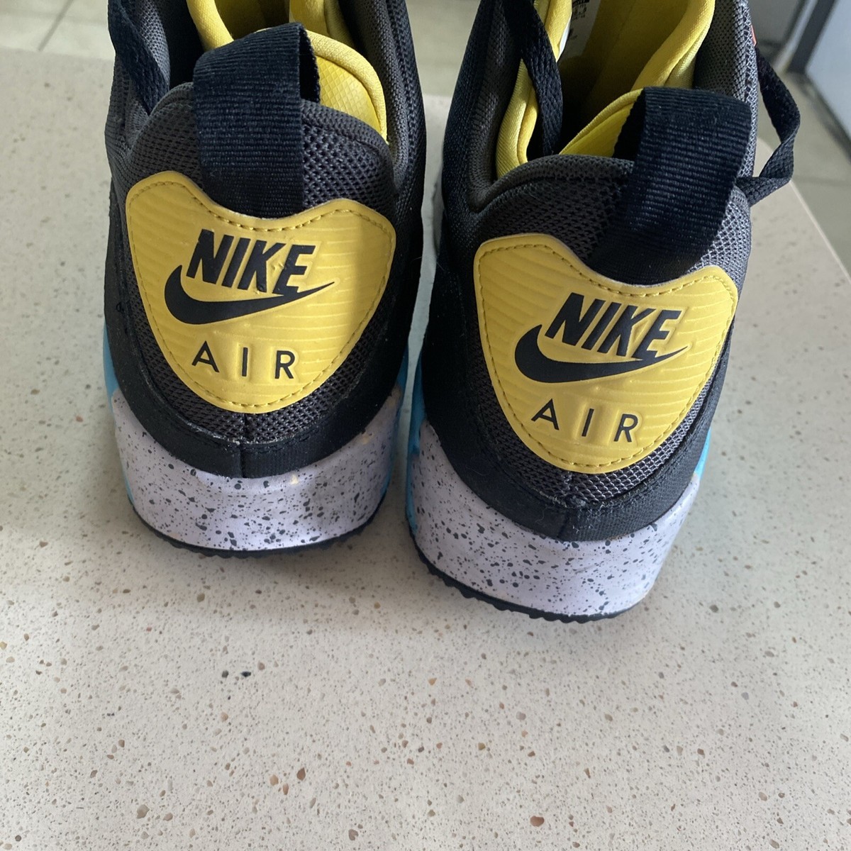Nike Air Max 90 Sneakerboot Size 10.5 Mens Grey Yellow Blue 