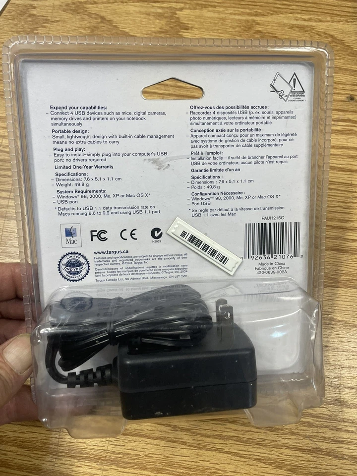 TARGUS SLIM USB 2.0 4-port Pocket Hub. New - Image 2 of 2