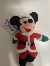 Disney Store Santa Mickey Christmas Mini Bean Bag Plush NWT