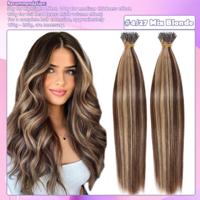 200S Thick Nano Ring Beads 100% Remy Human Hair Extensions Caramel Wine Red 200g