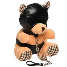 Hooded Bondage BDSM Teddy Bear Kinky Bondage Plush Harness Gag Gift Novelty -XR