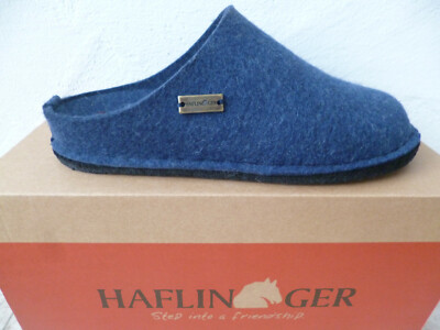 Haflinger Hausschuhe Pantoffel Pantoletten Flair Soft Filz blau 311010