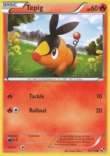 Pokemon - Tepig - 15/114 - Common - Black and White - NM