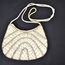 Vintage Walborg Beaded Purse Cream Beads Shoulder Bag Clutch