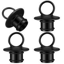 Wenqik 4 Pcs PVC Boat Drain Plug for 1-1/2" 1/8" Livewell 1-1/8", Black