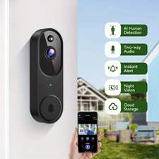 1080P Smart Wireless Video Doorbell Camera WiFi Night Vision 2-Way Talk Chime