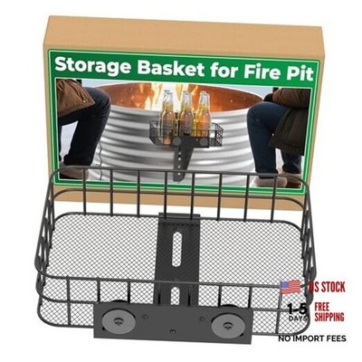 Storage Basket for Fire Ring, Round Fire Ring Metal Basket Organizer for