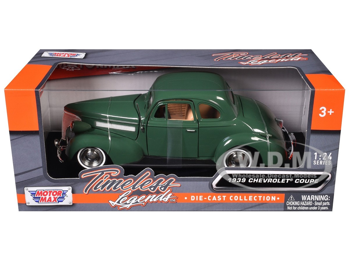 1939 CHEVROLET COUPE GREEN 1:24 DIECAST MODEL CAR BY MOTORMAX