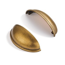 10 Pack 3" Drawer Pulls Antique Brass Cabinet Cup Pulls Kitchen Hardware Cabinet