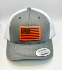 NEW Trucker Hat with American Flag - White