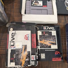 NBA Live 96 SNES Super Nintendo Complete CIB Game Box Manual Authentic Working