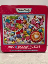 Jigsaw PUZZLE COOKIE PARTY 1000 Piece Eurographics New in Embossed Tin
