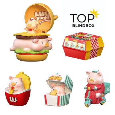 TOP Lulu The Piggy Blind Box - Burger Express Movable Series Figurines Toys