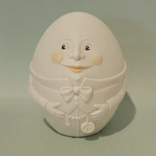 Humpty Dumpty Dept 56 Porcelain Bisque Baby's First Piggy Bank