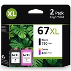 67XL Ink Cartridges for HP Ink 67 XL Deskjet 2752e 2755e 2700e 4152e 4155e 4100e