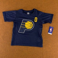 Indiana Pacers Tyrese Haliburton Kids XS (4/5) Navy Blue Short Sleeve Tee NWT