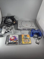 Sony PlayStation 1 PS1 Console Bundle 2 Controllers 2 Games SCPH-7501 Tested 