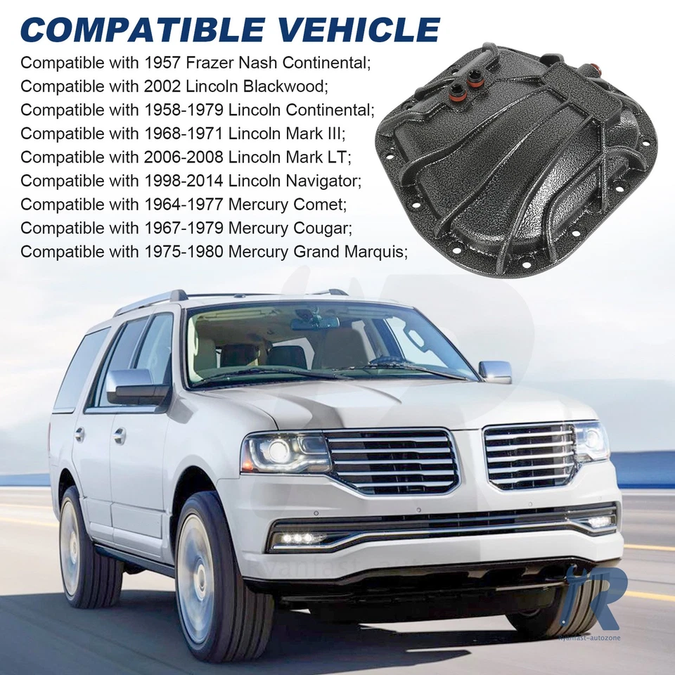 Cubierta diferencial apta para Ford 9.75" hierro nodular trasero 12 orificios de pernos 10023539 Foto 3 de 4