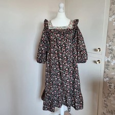 Vintage Richard Shops Ditsy Print Tiered Midi Dress UK 12-14 Folk Prairie