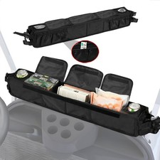 No-Drilling Golf Cart Inner Front Storage Basket with 2 Insulated Cup Holders, F